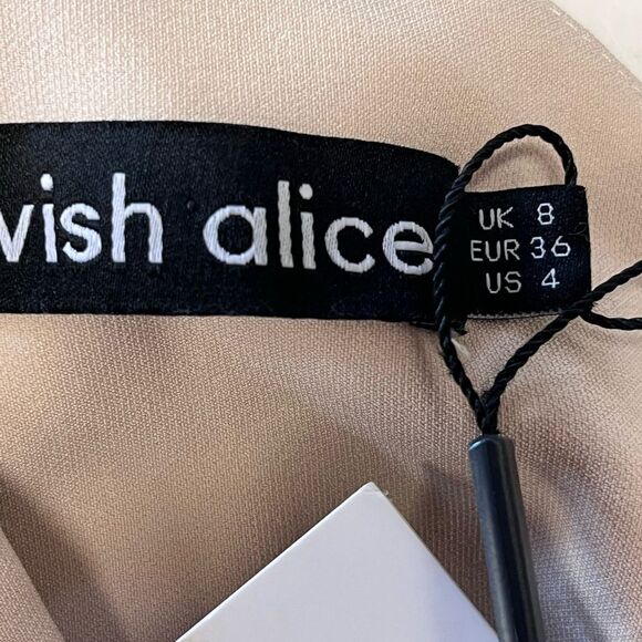 NWT Lavish Alice | Pleated Womens One Shoulder Midi Dress in Stone Size 4 - Picture 10 of 11